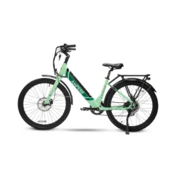 Ampere Deluxe Step Through 26 Inch Wheel Electric Bike Green